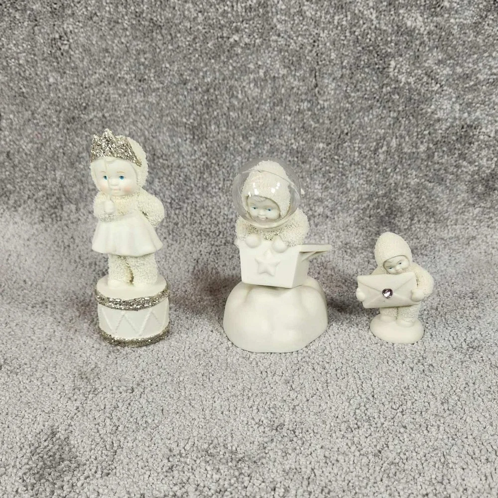 Department 56 Snowbabies Figurines White Glitter Lot‎ of 3
